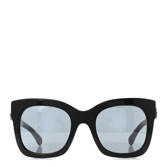 Chanel 5357 Square Oversized CC Designer Sunglasses Black - Picture 1 of 14